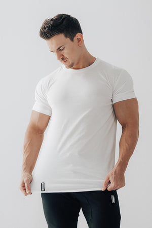 Curved Hem Tee White