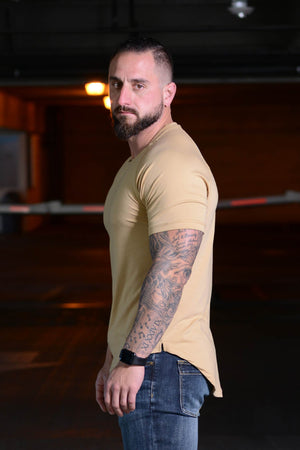 Curved Scoop Hem Tee Frosted Almond