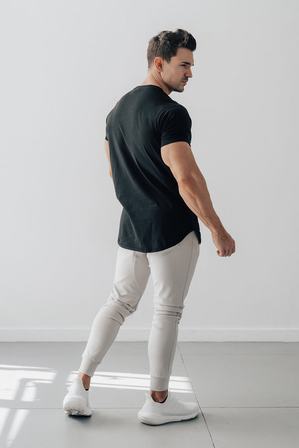 Curved Hem Tee Black