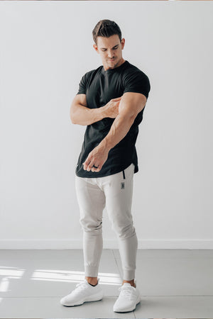 Curved Hem Tee Black