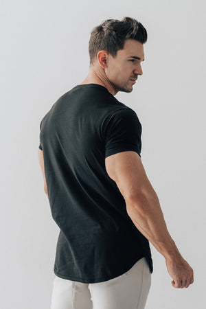 Curved Hem Tee Black