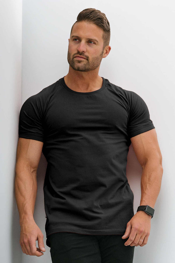 Straight Hem Tee Black