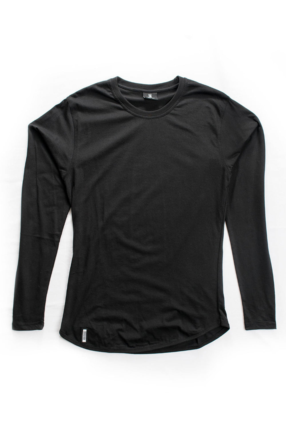 Curved Hem Long Sleeve Black