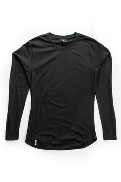 Curved Hem Long Sleeve Black
