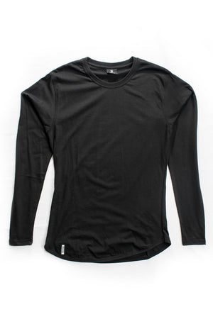 Curved Hem Long Sleeve Black