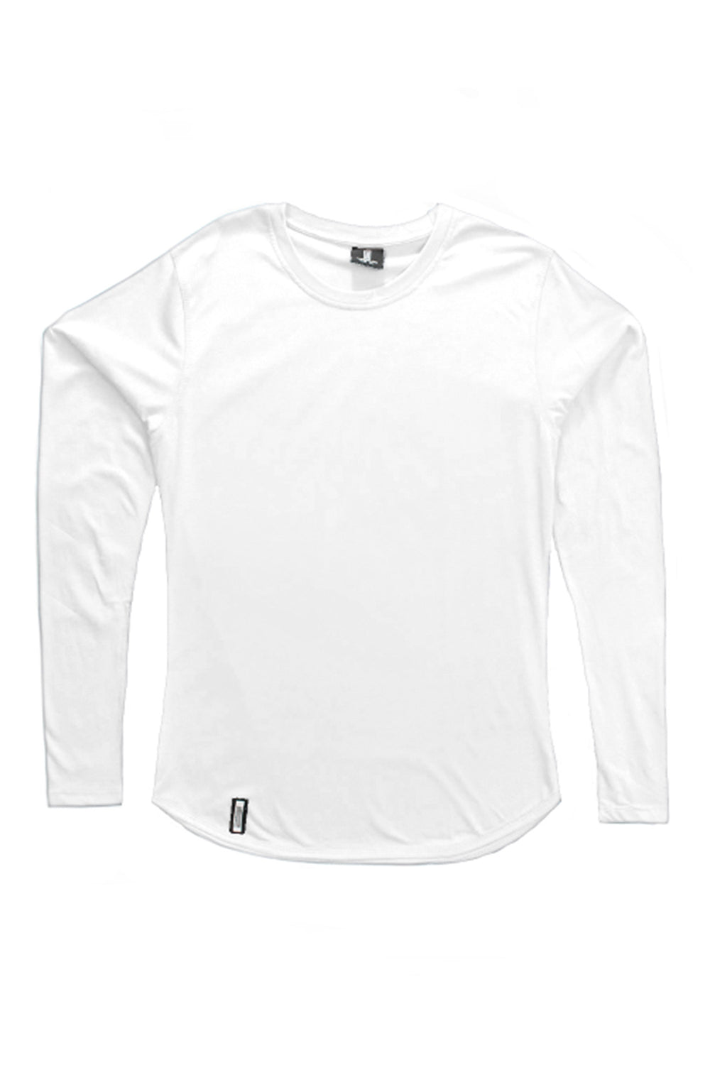 Curved Hem Long Sleeve White