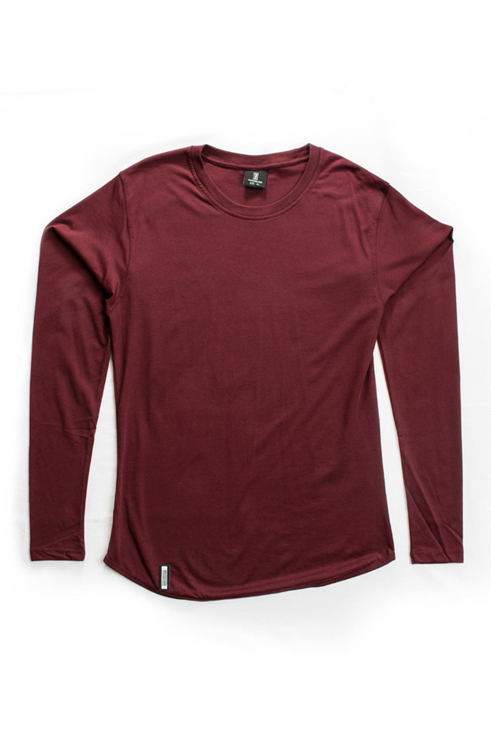 Curved Hem Long Sleeve Burgundy