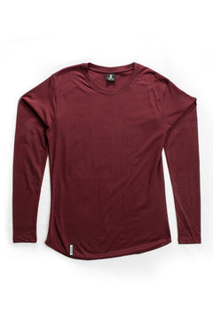 Curved Hem Long Sleeve Burgundy