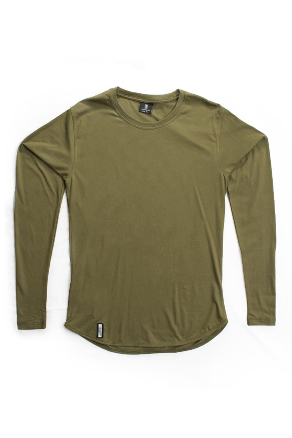 Curved Hem Long Sleeve Khaki Green
