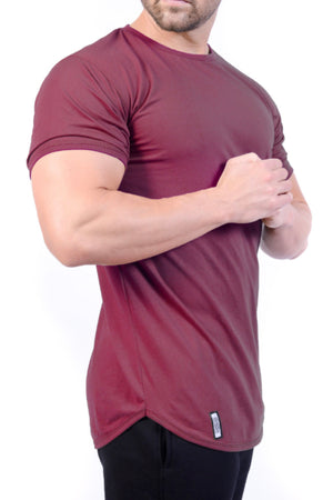 Curved Hem Tee Burgundy