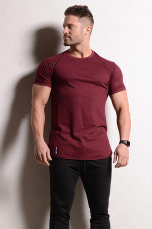 Curved Hem Tee Burgundy
