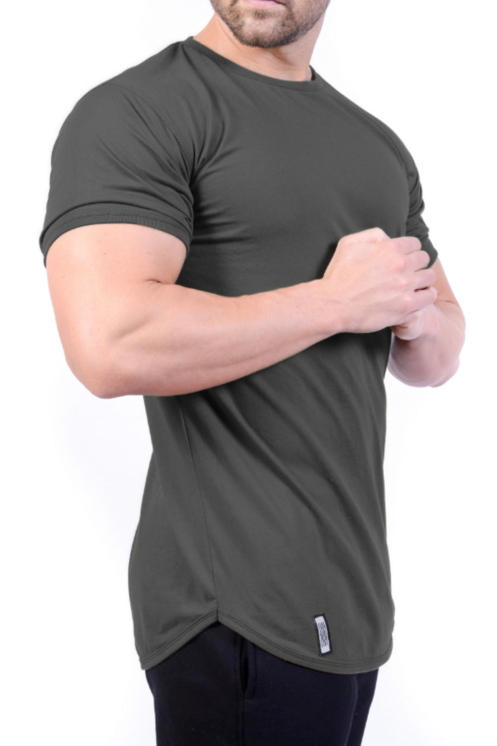Curved Hem Tee Charcoal