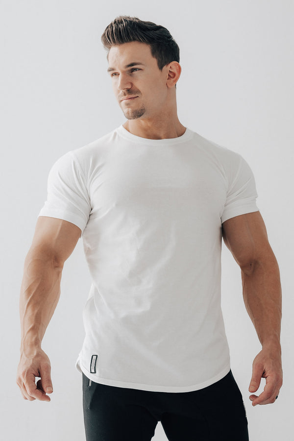 Curved Hem Tee White