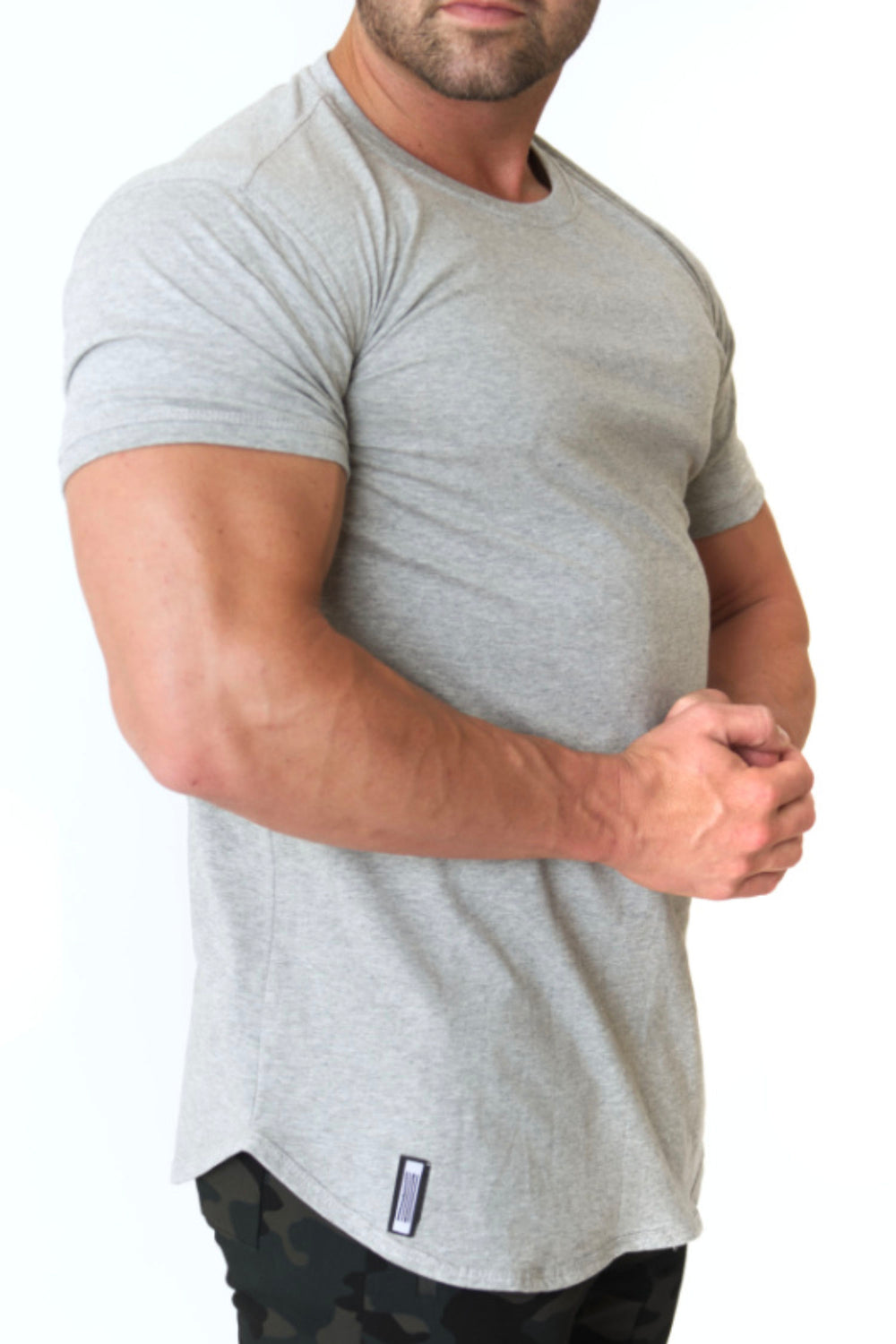 Curved Hem Tee Gray