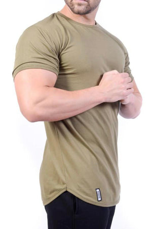 Curved Hem Tee Khaki Green