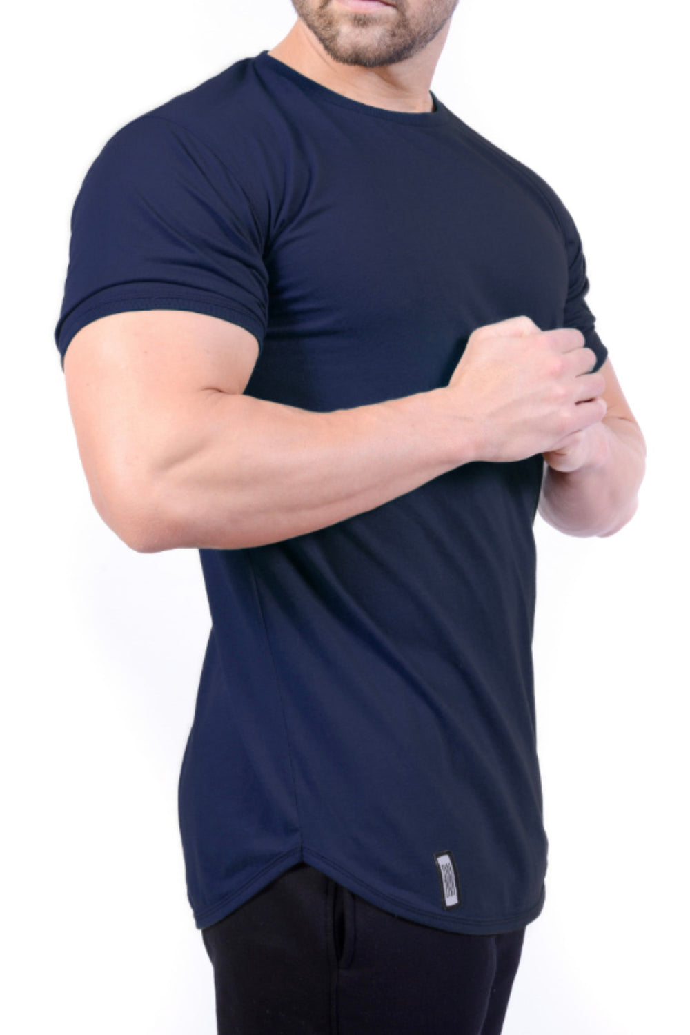 Curved Hem Tee Midnight Blue