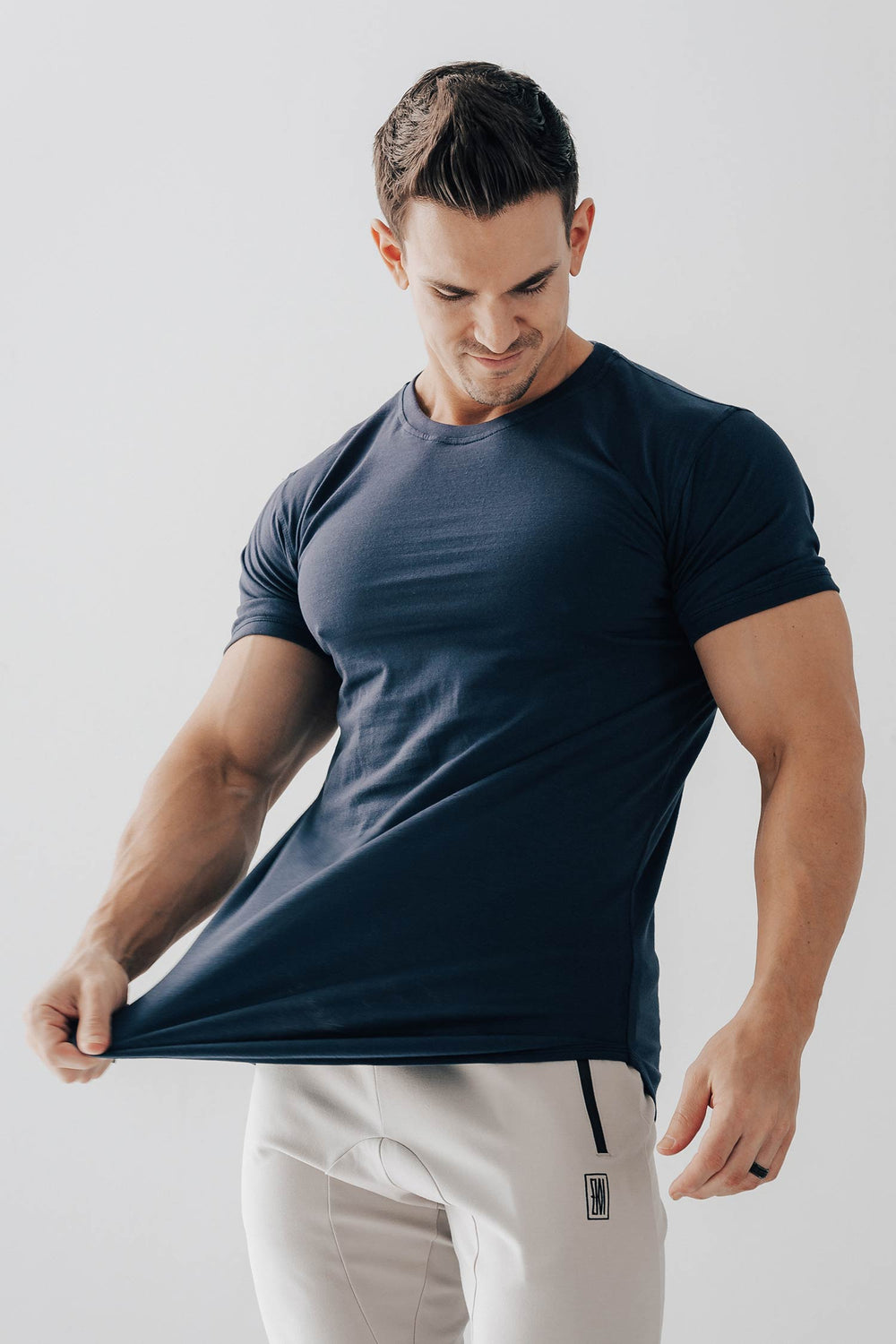 Curved Hem Tee Midnight Blue