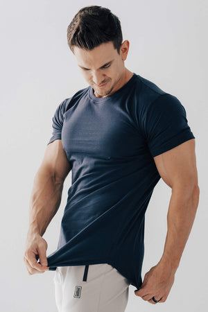 Curved Hem Tee Midnight Blue