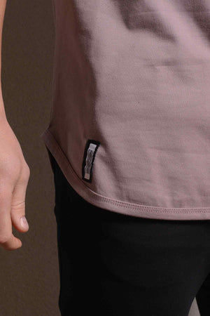 Curved Hem Tee Stone