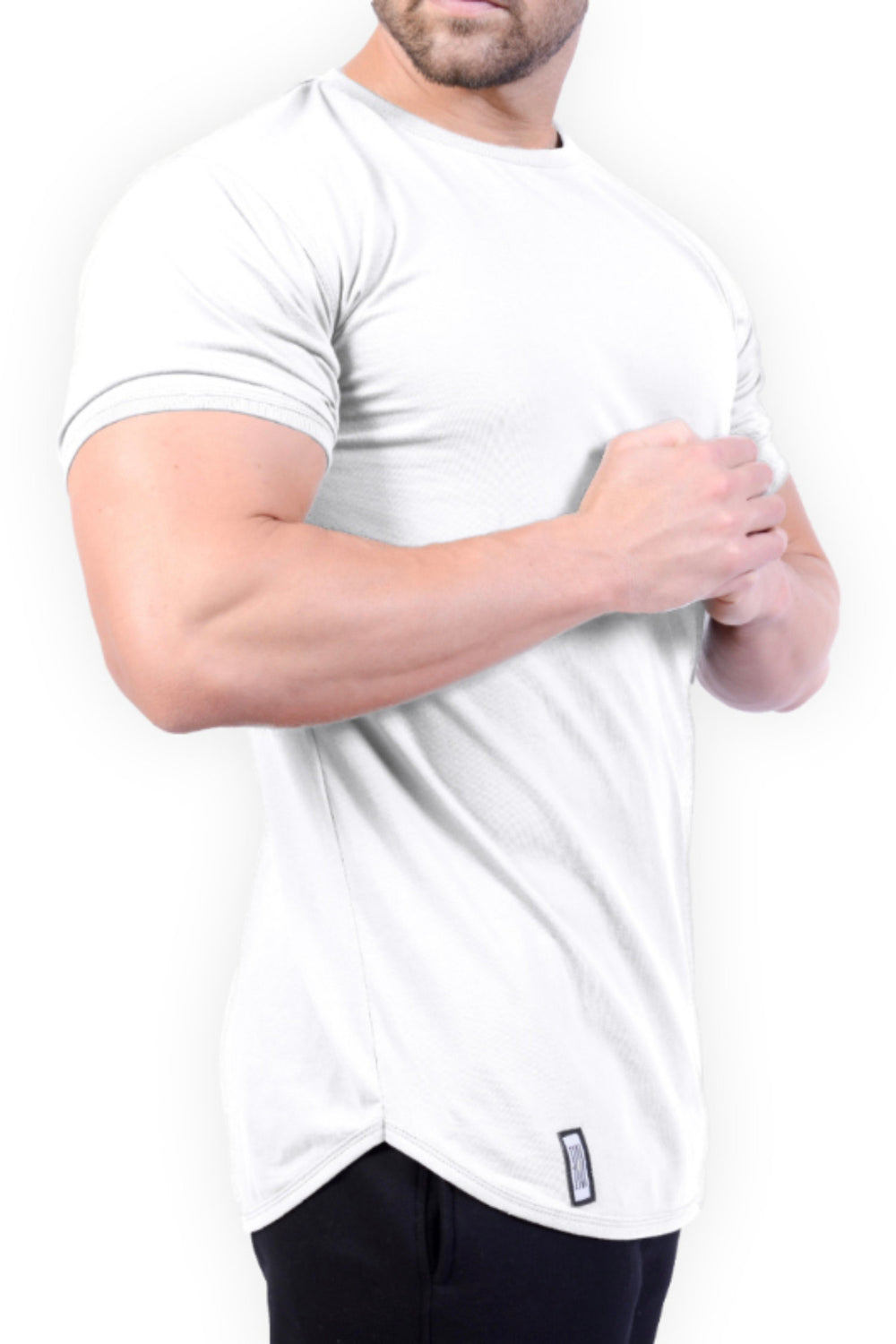 Curved Hem Tee White