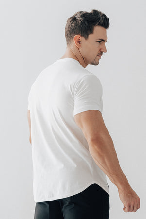 Curved Hem Tee White