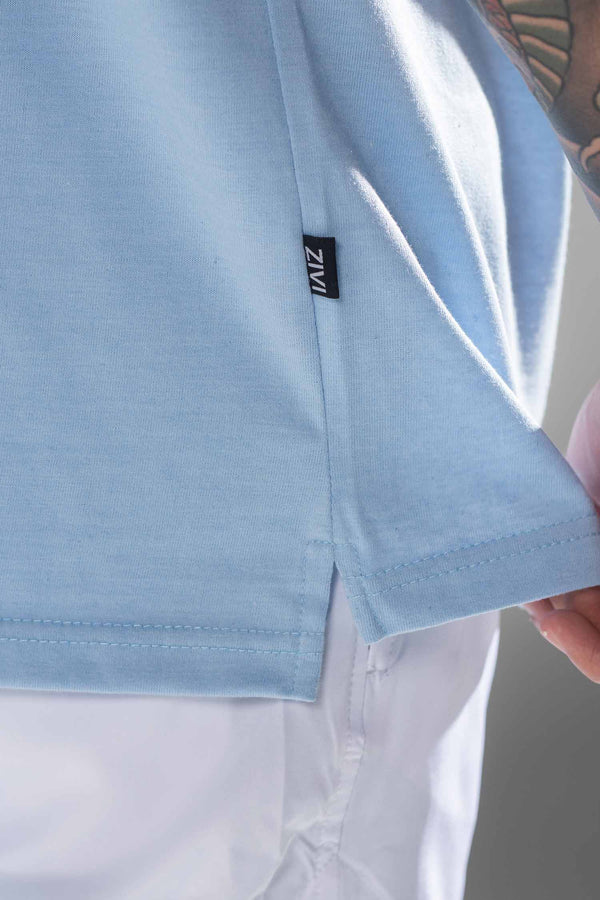 Oversized Shoulder Tee Baby Blue