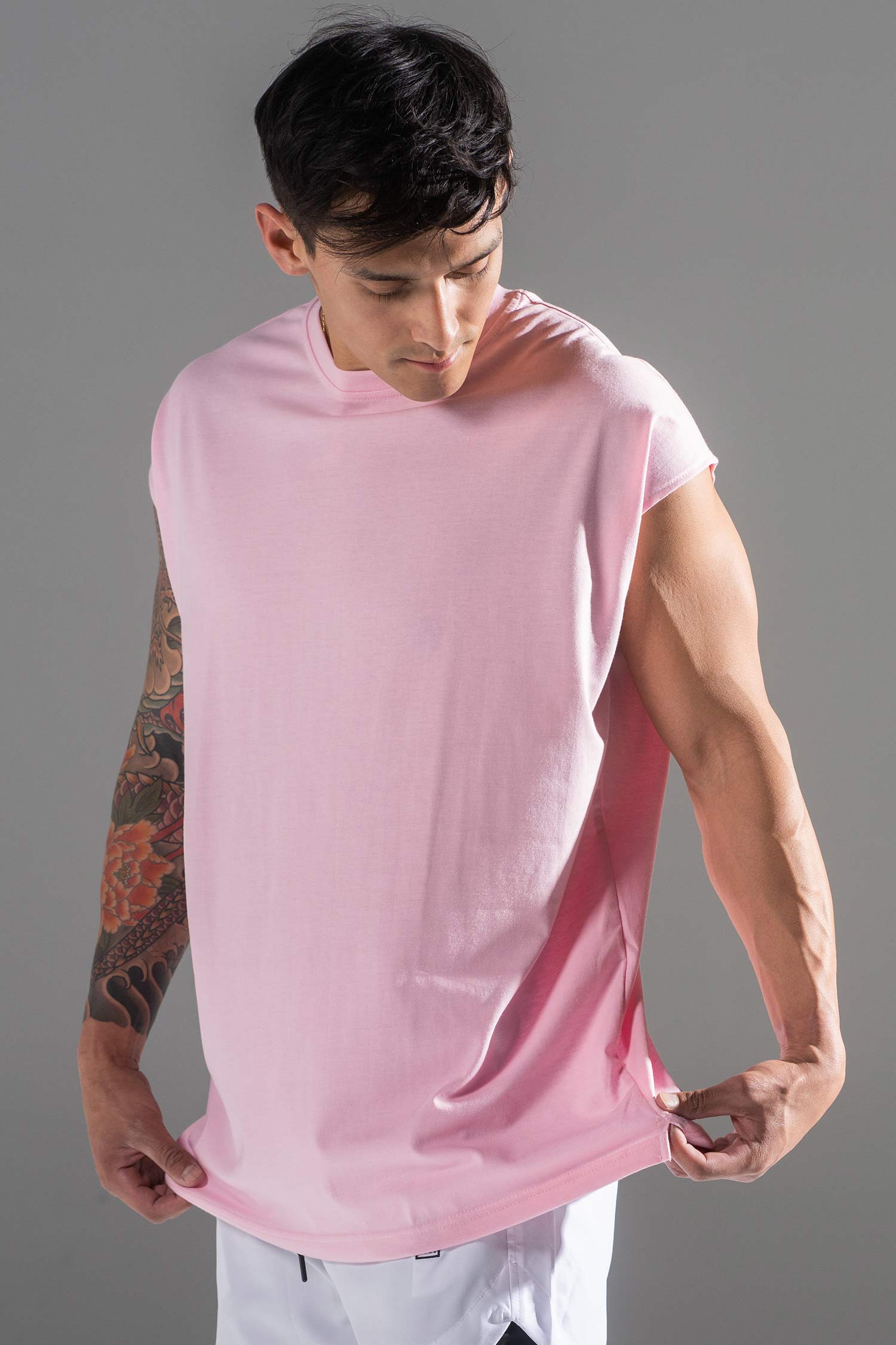 Oversized Shoulder Tee Baby Pink