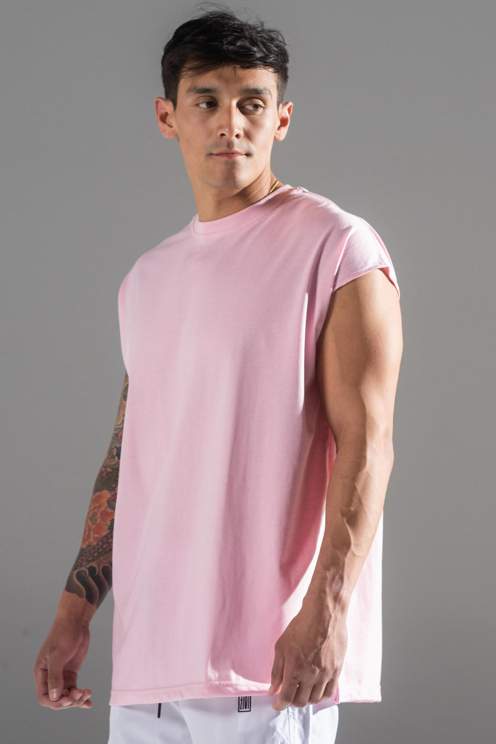 Oversized Shoulder Tee Baby Pink