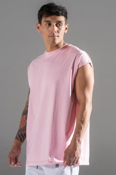Oversized Shoulder Tee Baby Pink