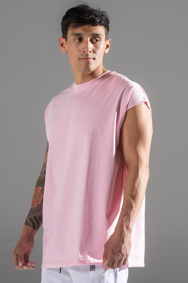 Oversized Shoulder Tee Baby Pink
