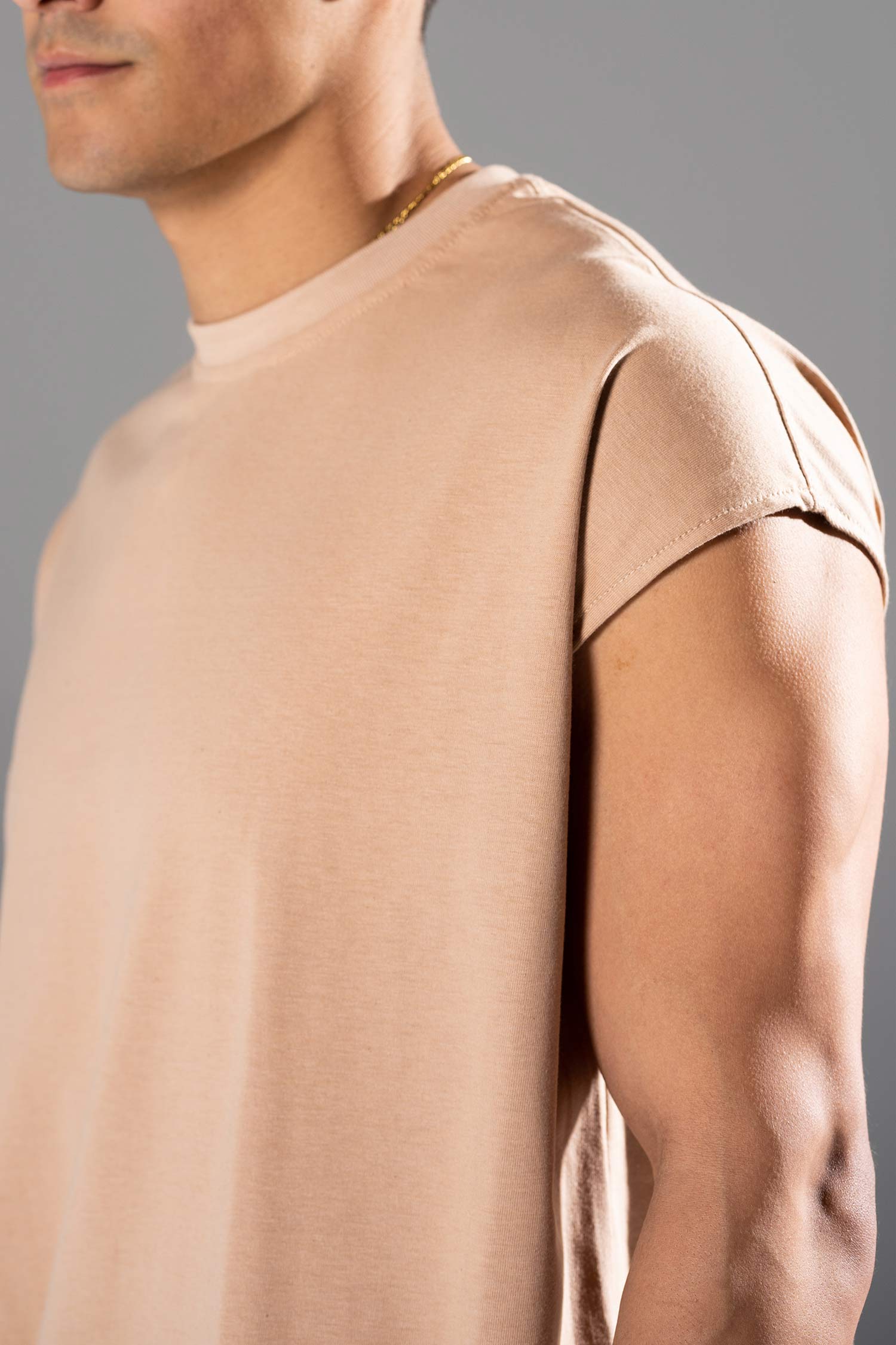 Oversized Shoulder Tee Oat