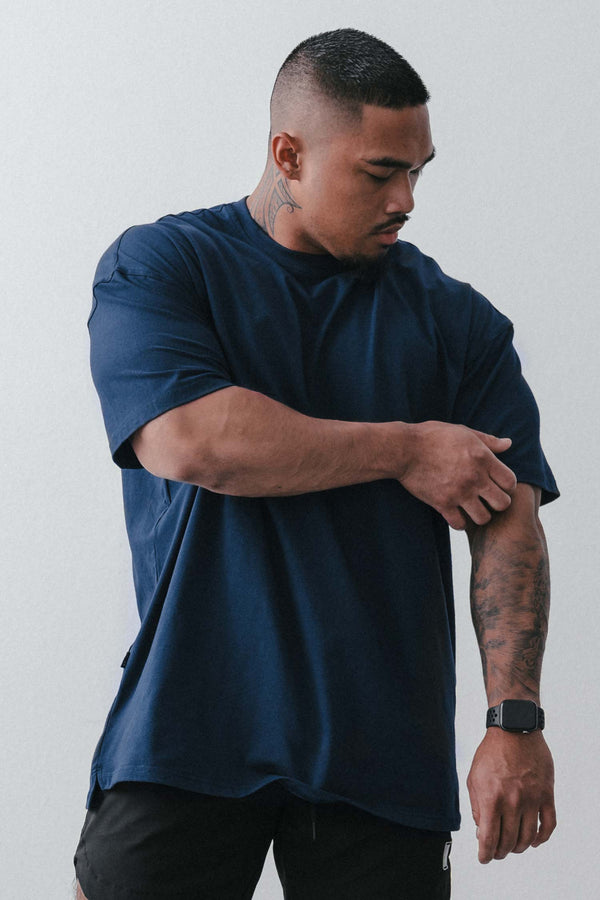 Tシャツ・カットソー [RUSTIC REVERIE] Lemon Stardust Oversized T shirts [Navy] Oversized Tee Navy - ZIVI Apparel