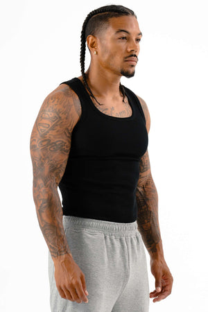 Ribbed Tank Black