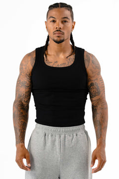 Ribbed Tank Black