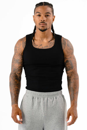Ribbed Tank Black
