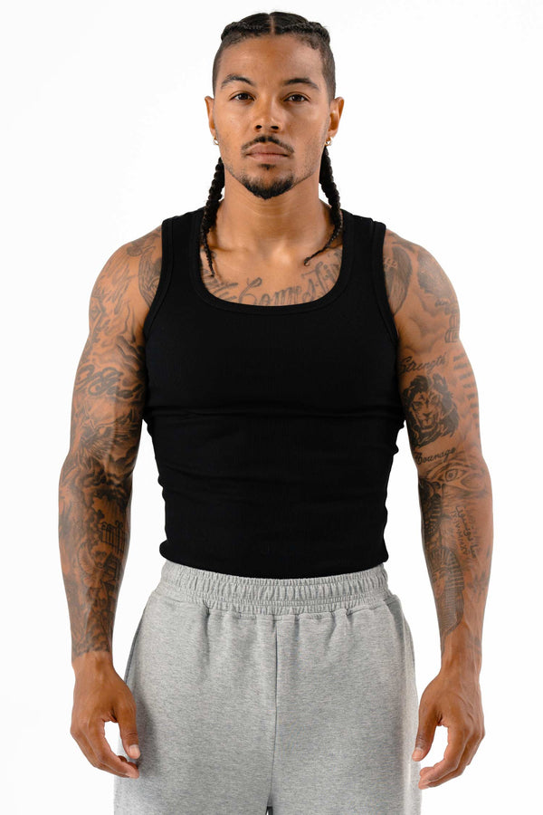 Ribbed Tank Black