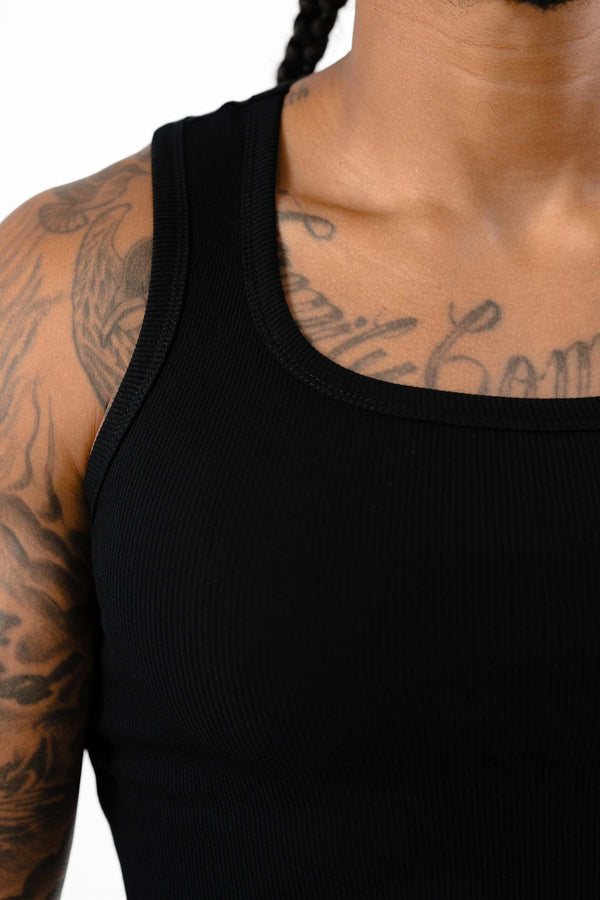 Ribbed Tank Black