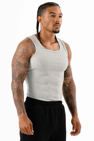 Ribbed Tank Heather Gray