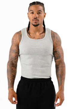 Ribbed Tank Heather Gray