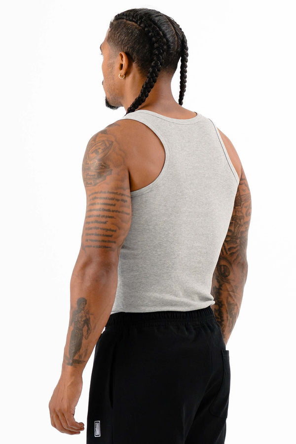 Ribbed Tank Heather Gray