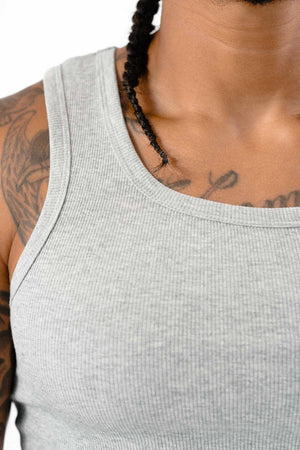 Ribbed Tank Heather Gray