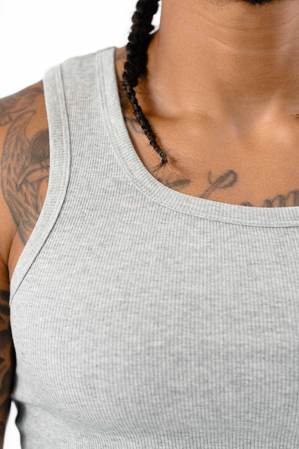 Ribbed Tank Heather Gray