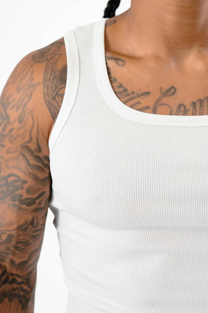 Ribbed Tank White