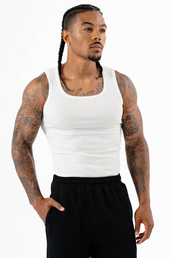 Ribbed Tank White