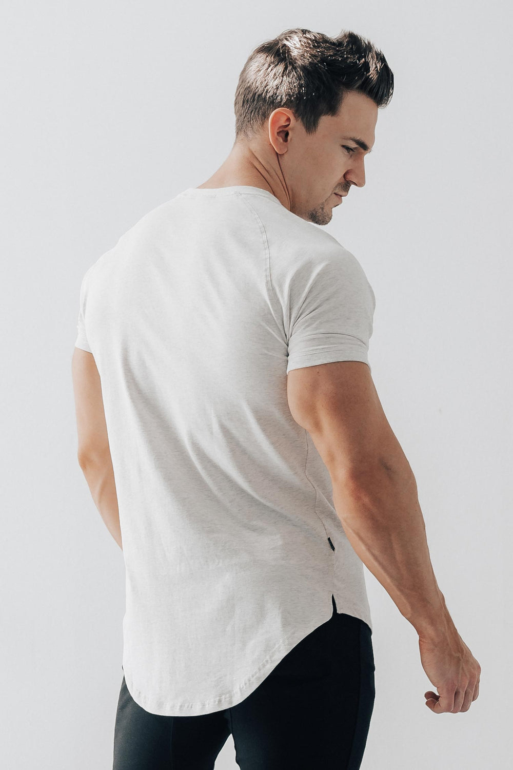 Curved Scoop Hem Tee Ash