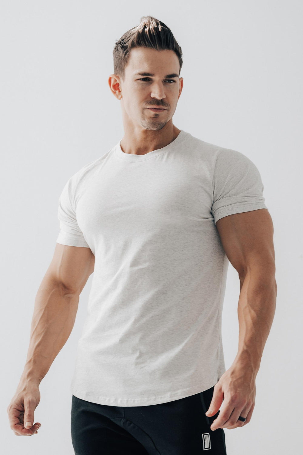 Curved Scoop Hem Tee Ash