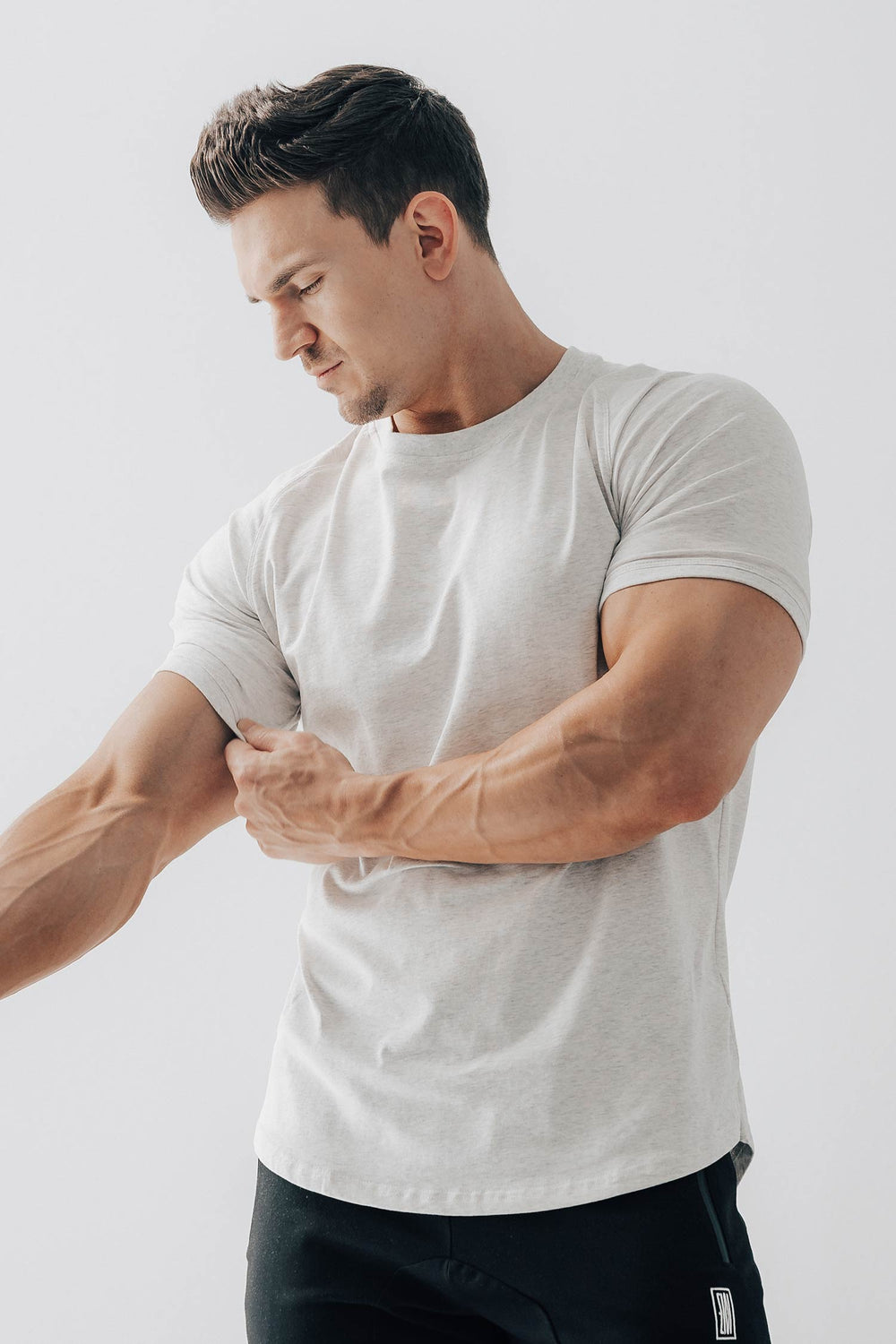 Curved Scoop Hem Tee Ash