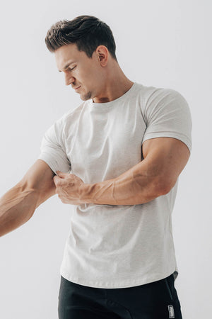 Curved Scoop Hem Tee Ash
