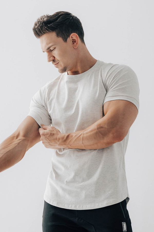 Curved Scoop Hem Tee Ash