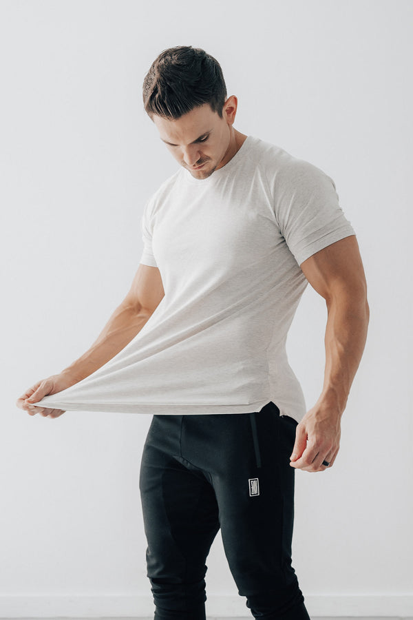 Curved Scoop Hem Tee Ash